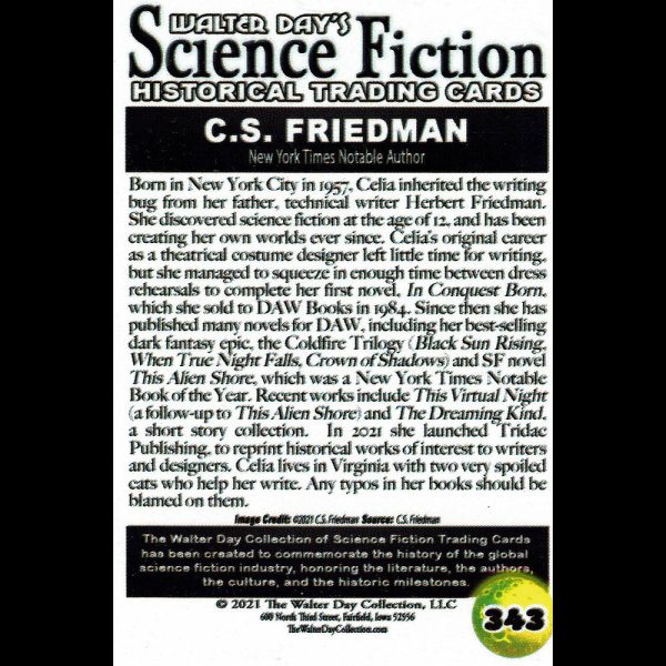 C. S. FRIEDMAN TRADING CARD from the Walter Day Collection - Image 2